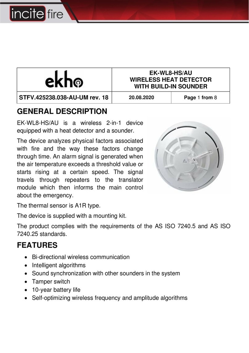 Incite Fire ekho EK-WL8-HS/AU instructions Incite Fire ekho EK-WL8-HS/AU instructions