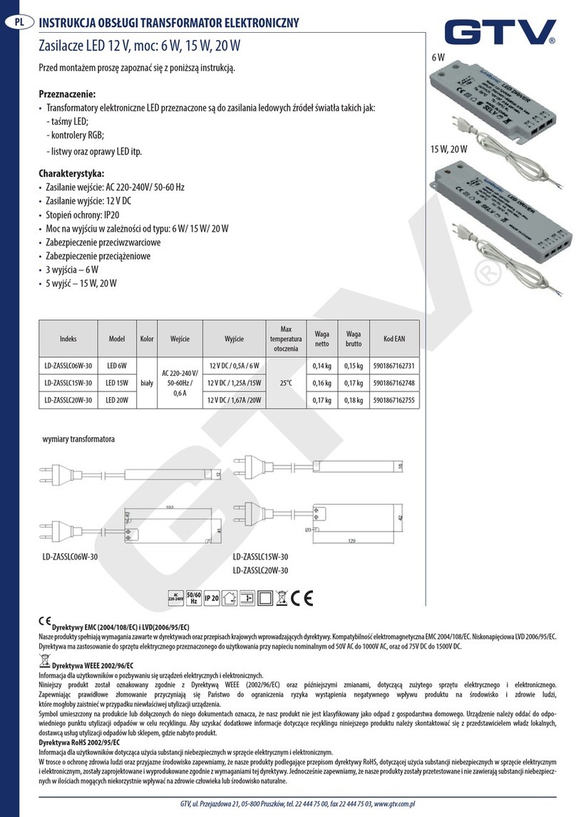 GTV LD-ZASSLC06W-30 operating manual