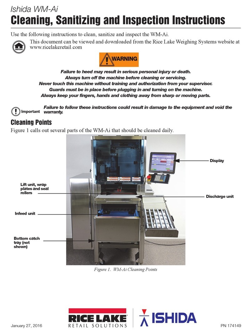 Rice Lake Ishida WM-Ai Cleaning, Sanitizing and Inspection Instructions