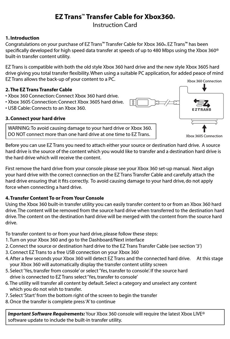 Datel EZ Trans Instruction card