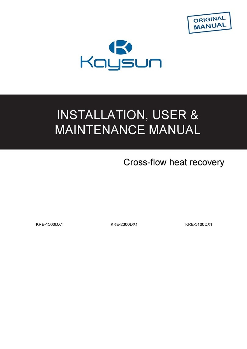 Kaysun KRE-1500DX1 Installation and maintenance manual