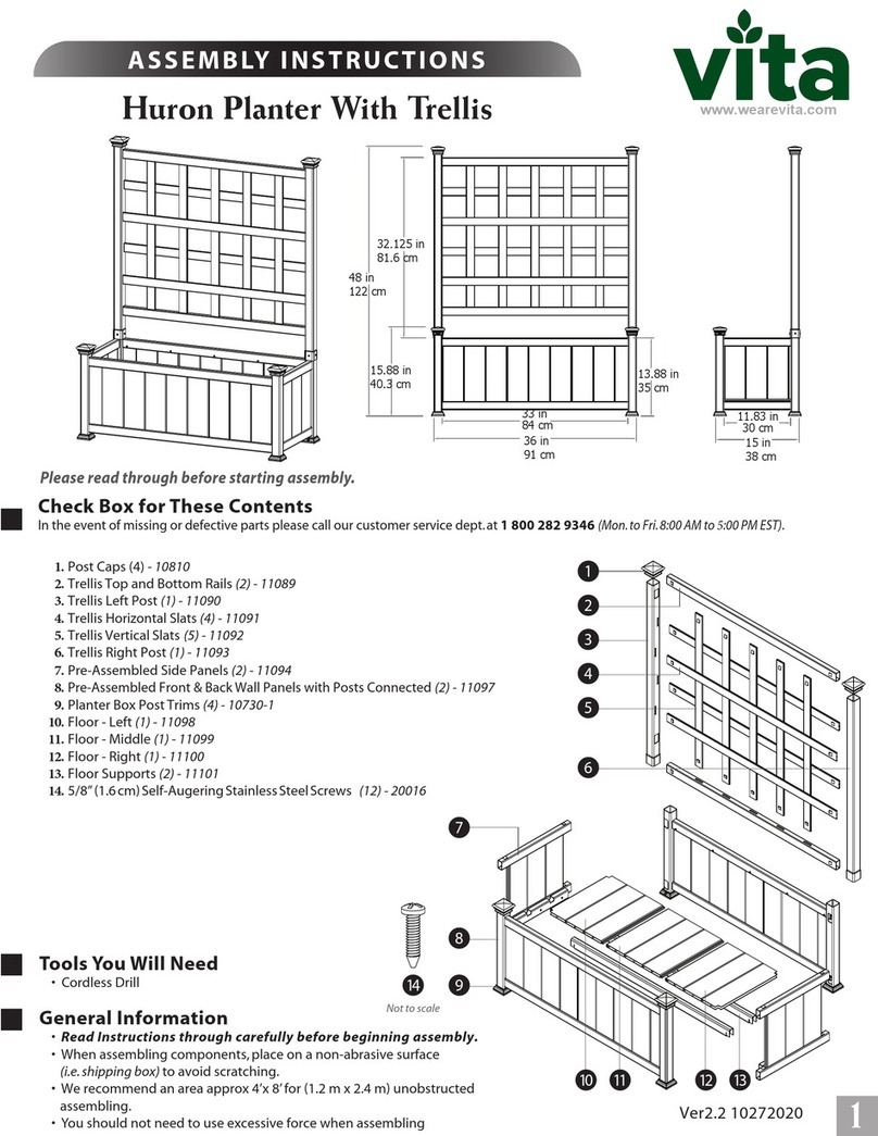 vita Huron Planter With Trellis Assembly instructions