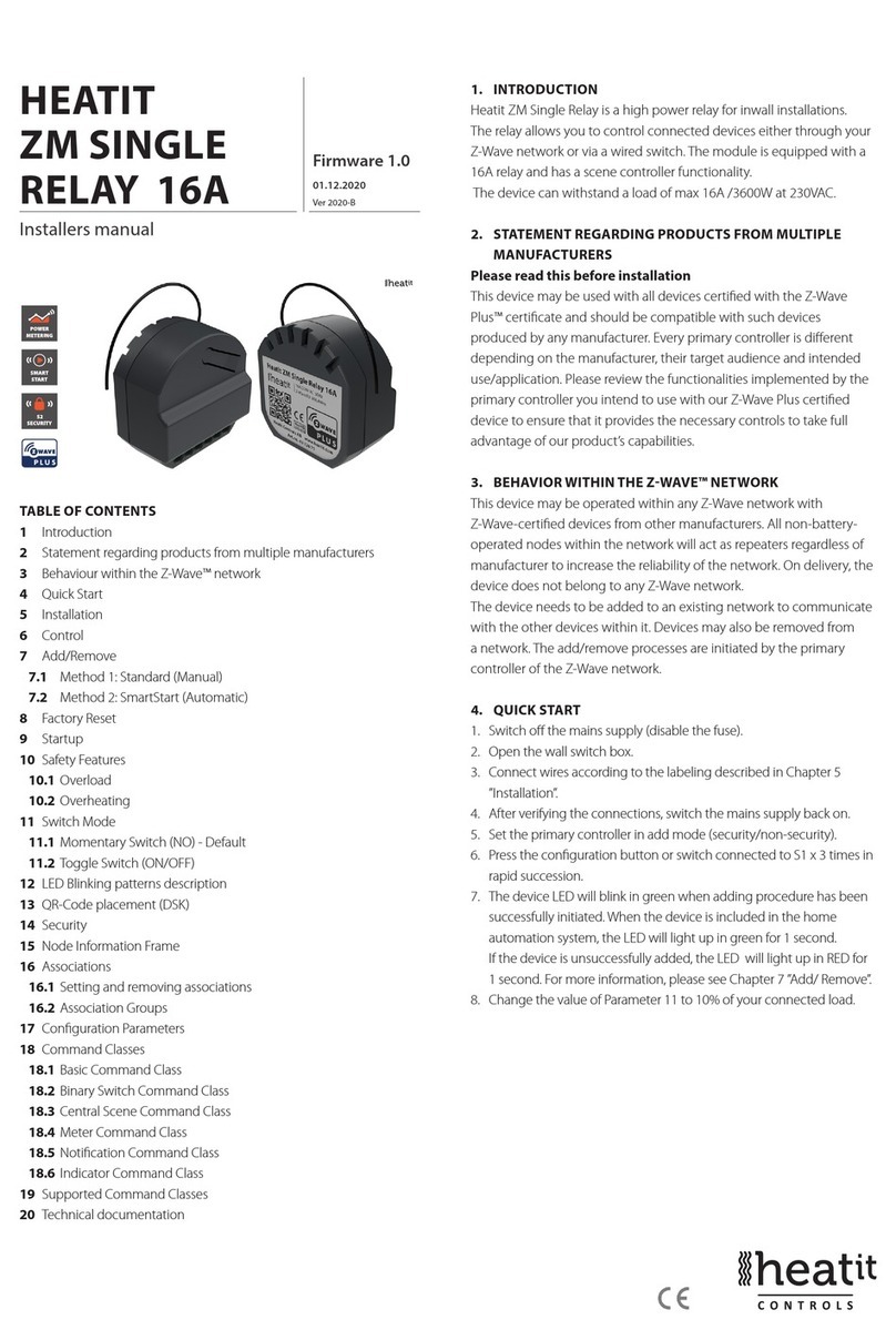 Heatit ZM SINGLE RELAY Installer manual