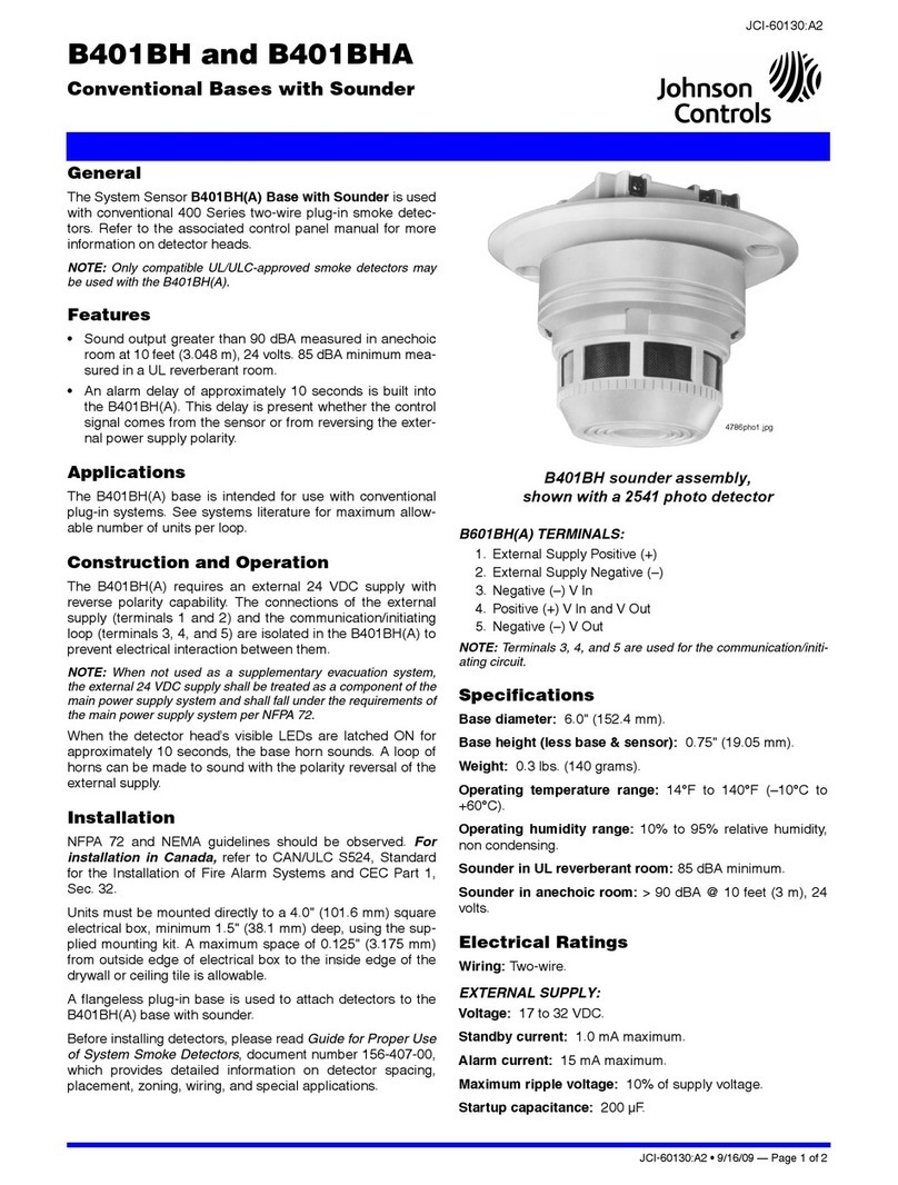 Johnson Controls B401BH User manual Johnson Controls B401BH User manual