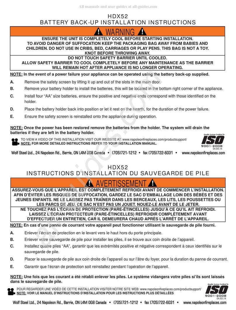 Napoleon HDX52 installation instructions