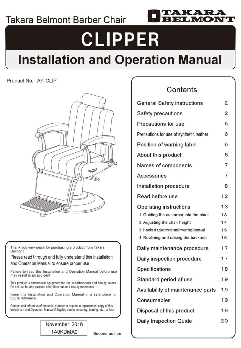 Takara Belmont CLIPPER AY-CLIP Installation and operation manual