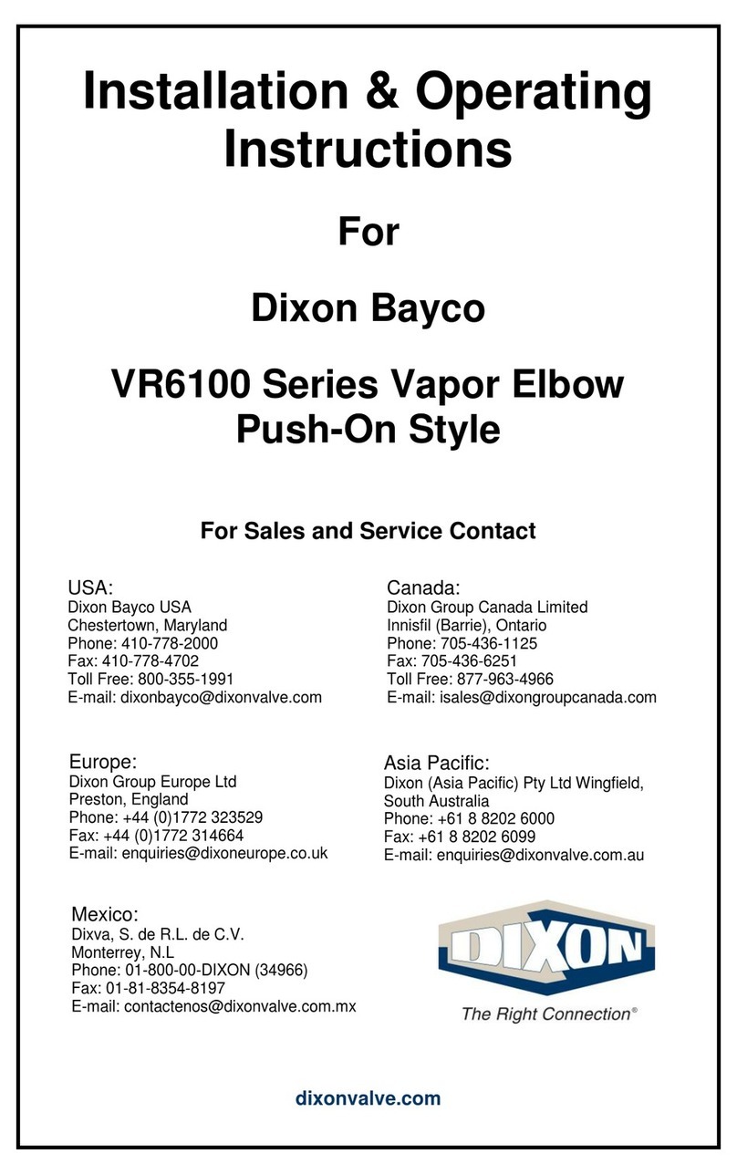 Dixon Bayco VR6100 Series Installation & operating instructions