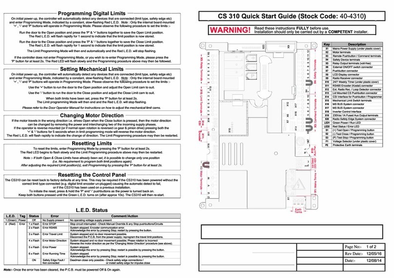 Teckentrup CS 310 quick start guide