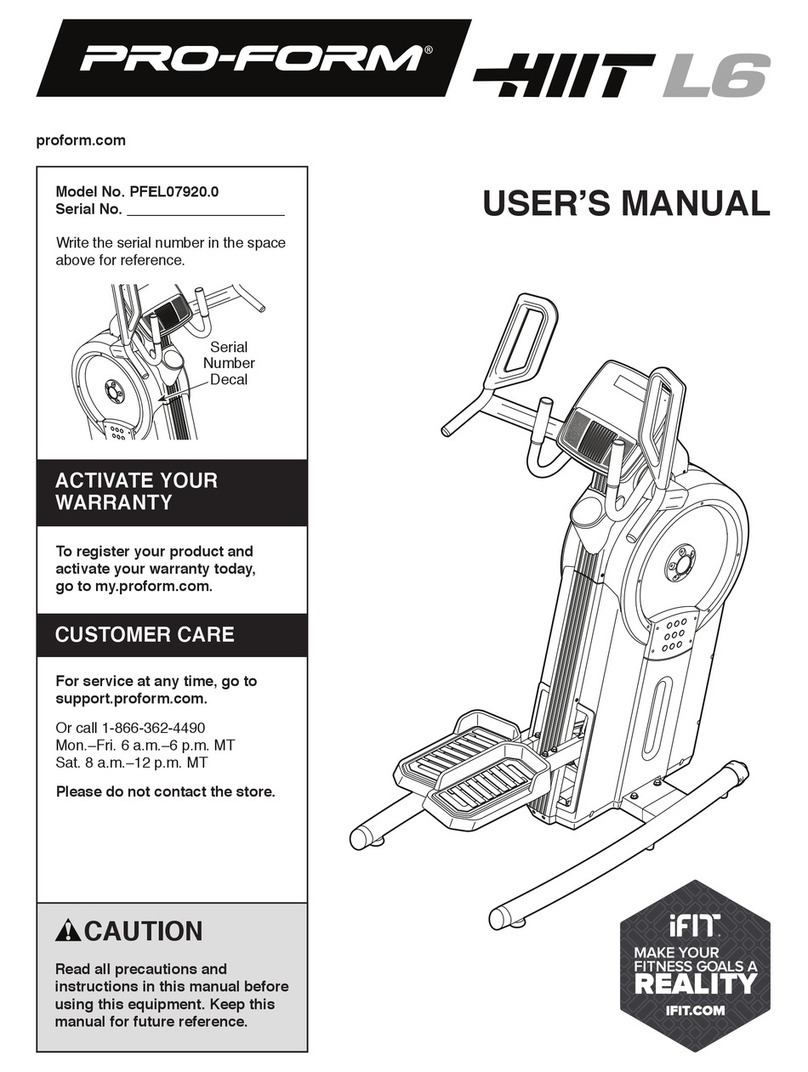 Pro-Form HIIT L6 user manual
