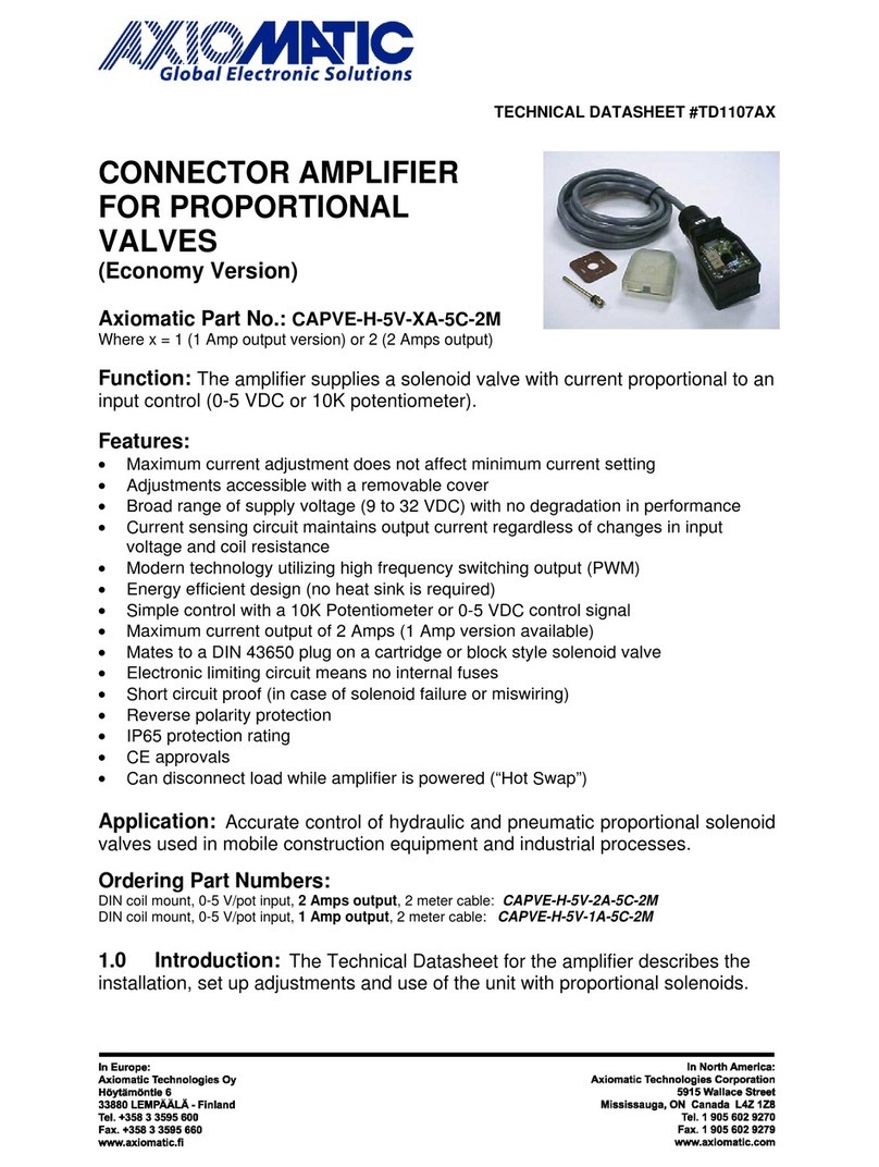 AXIOMATIC CAPVE-H-5V-XA-5C-2M manual