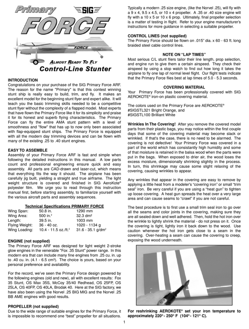 SIG Primary Force Control-Line Stunter User manual