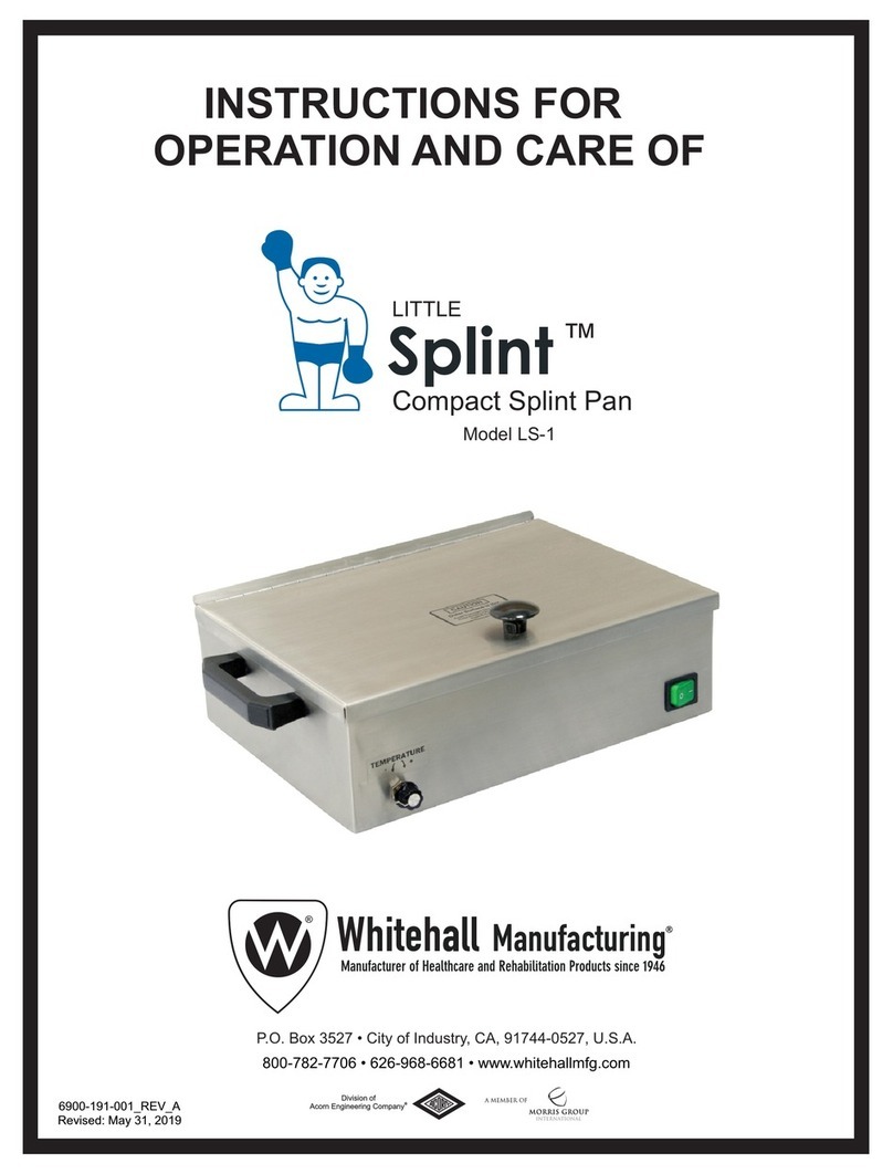 Whitehall LITTLE Splint LS-1 Instructions for operation and care