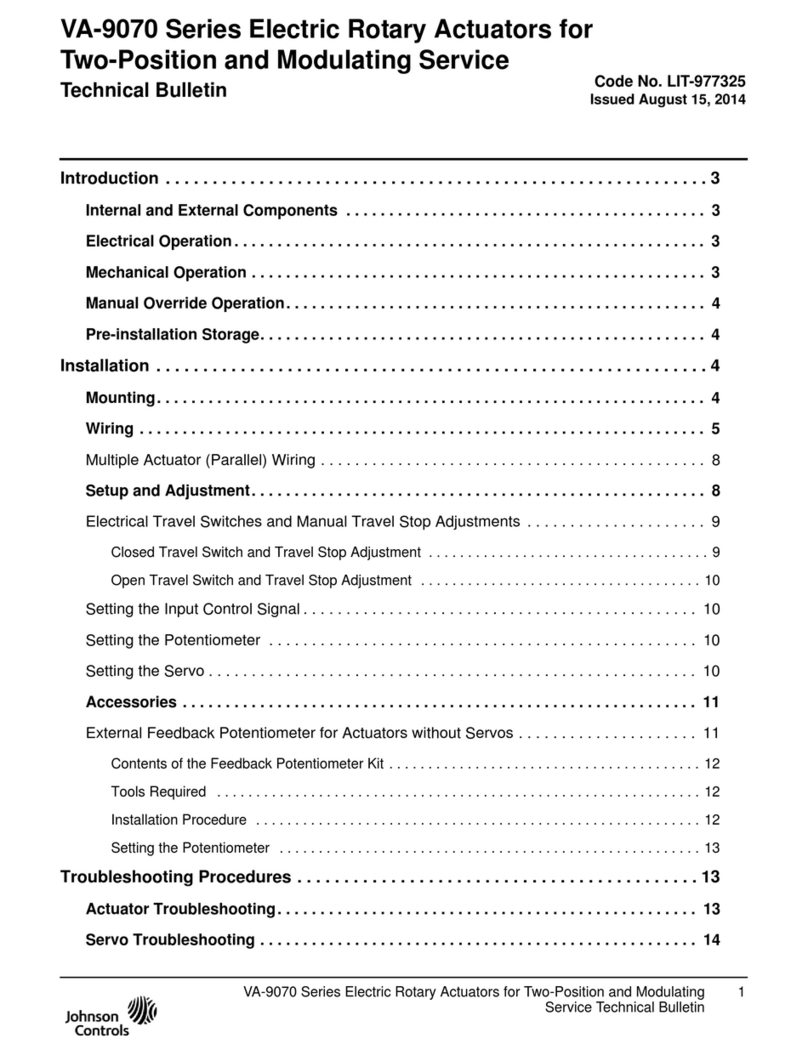 Johnson Controls VA-9070 Series Service manual