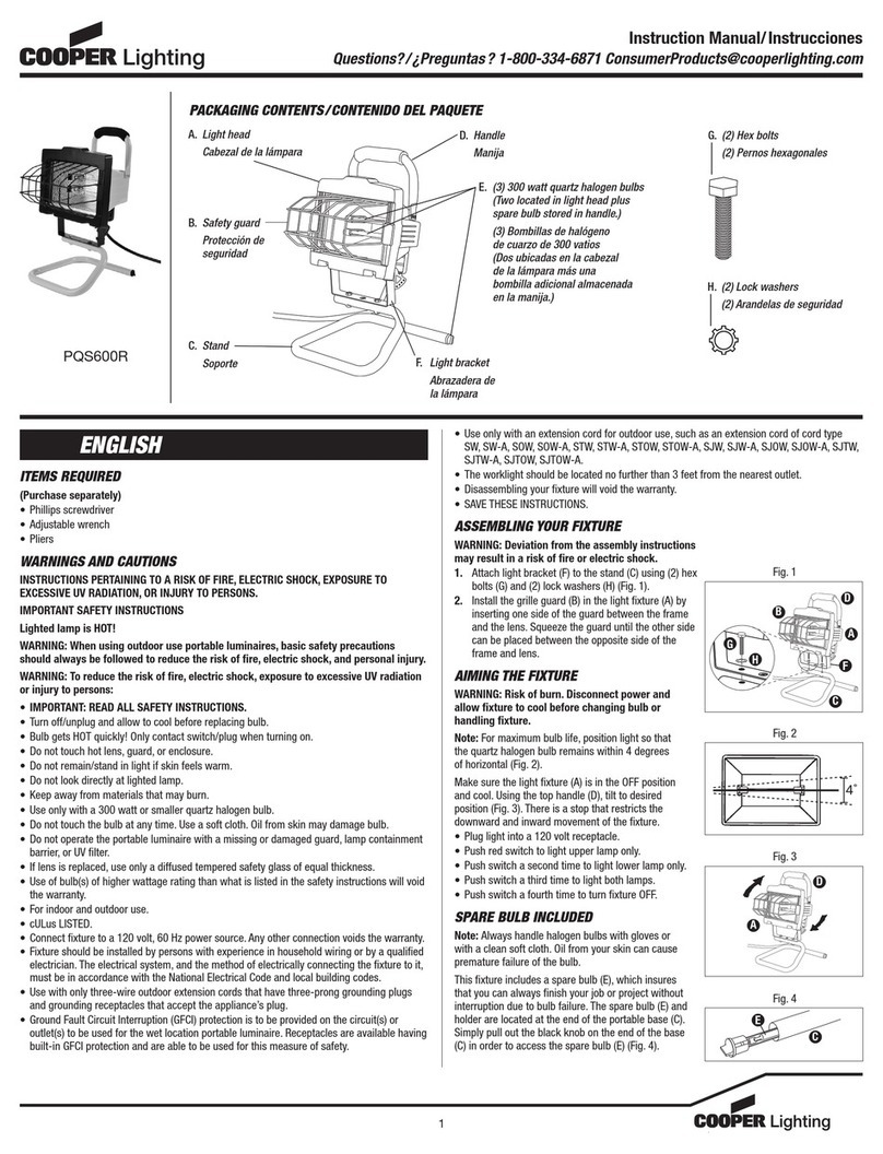 Cooper Lighting PQS600R instruction manual