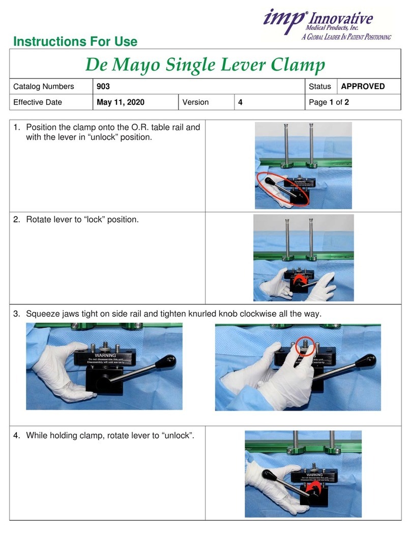 IMP De Mayo Single Lever Clamp Instructions for use IMP De Mayo Single Lever Clamp Instructions for use