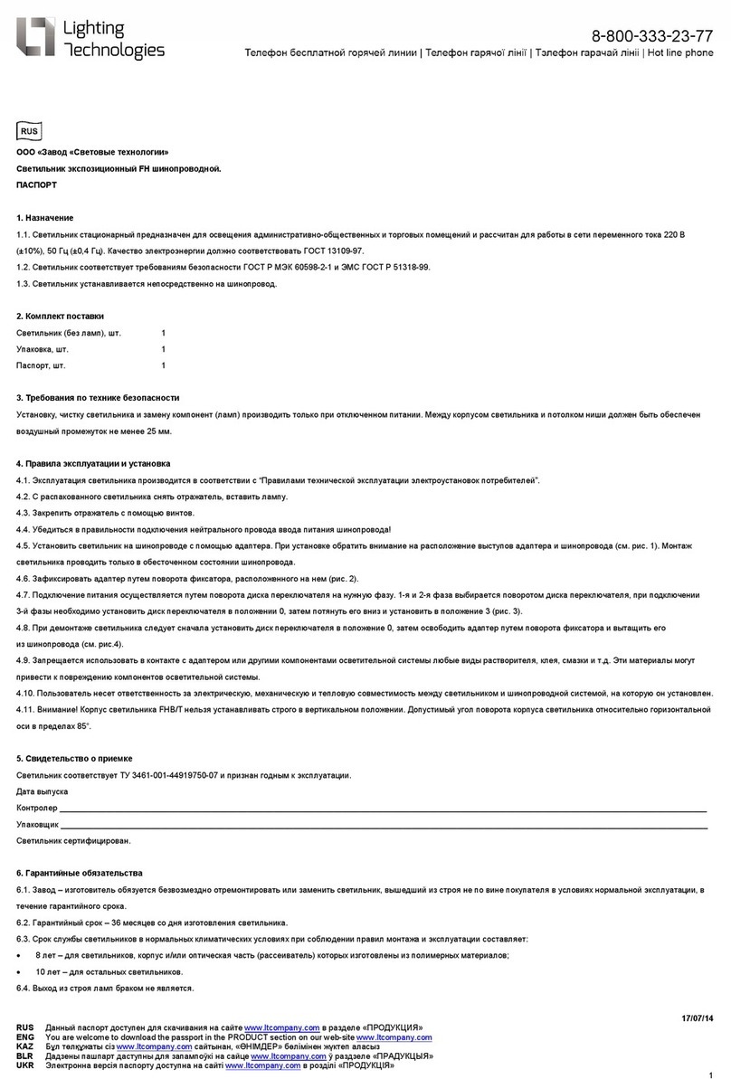 Lighting Technologies CT SYBAR HG35 manual