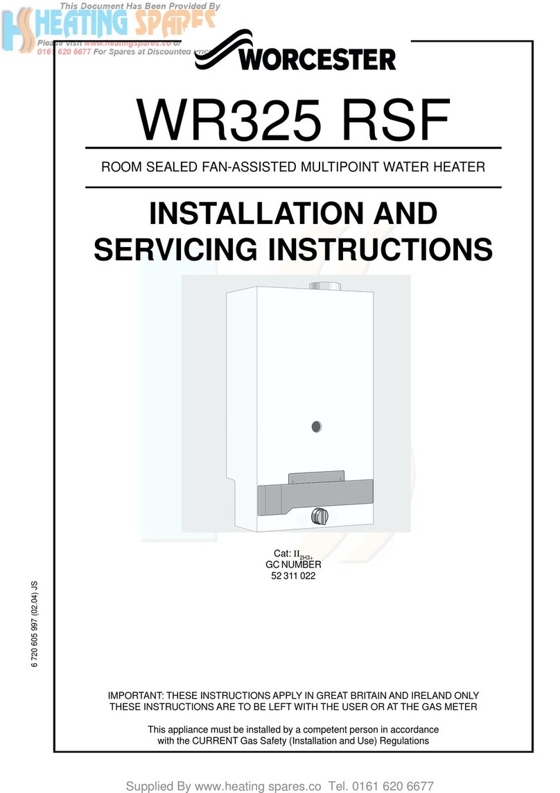 Worcester WR 325 RSF Installation and servicing instructions Worcester WR 325 RSF Installation and servicing instructions