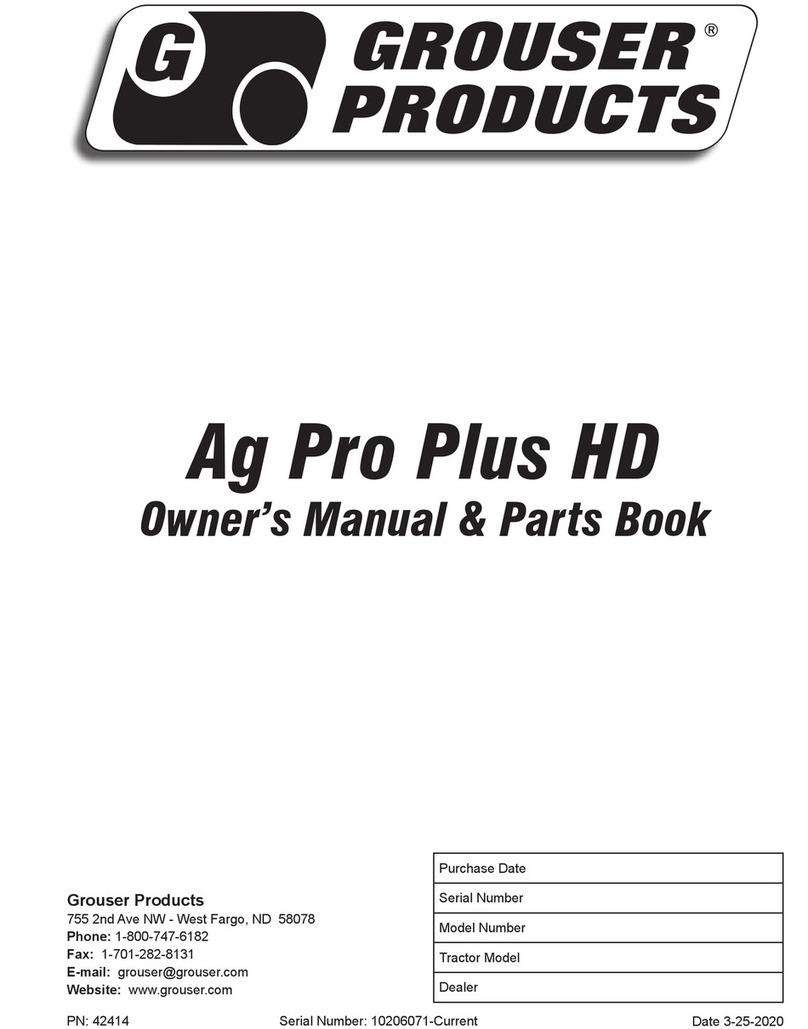 Grouser Products Ag Pro Plus HD Owner's manual & parts book