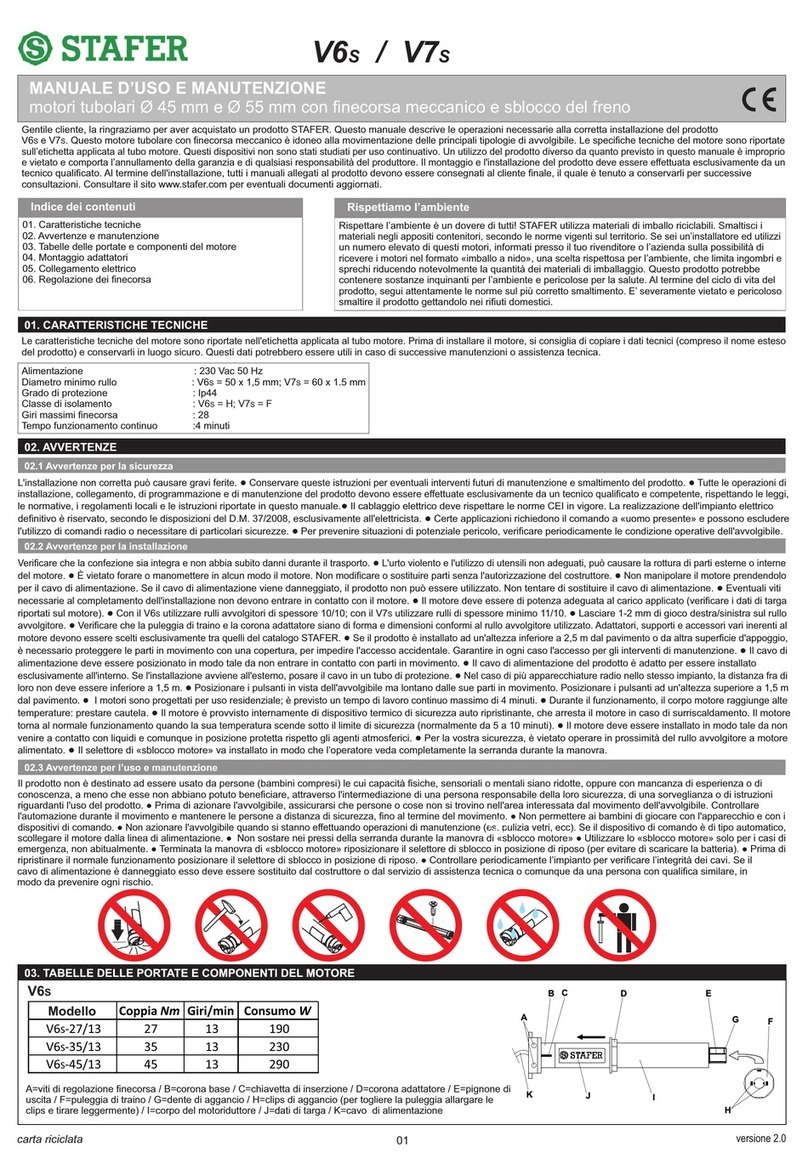 Stafer V6S-27/13 user manual