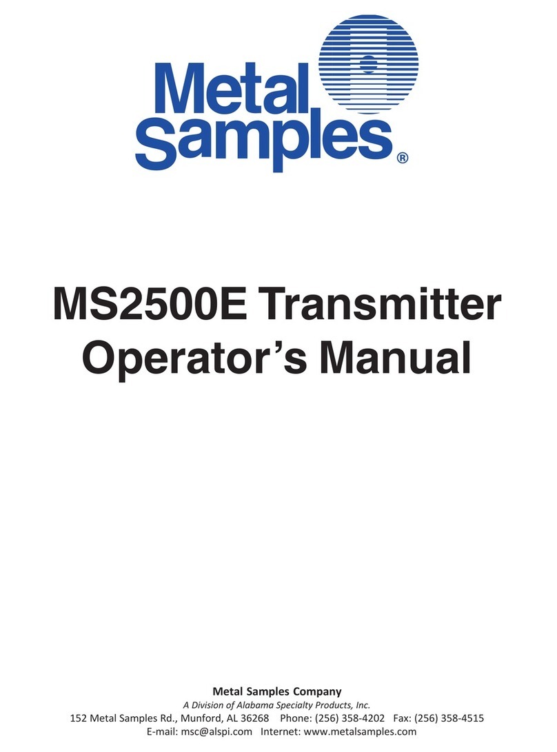 Metal Samples MS2500E Operator's manual
