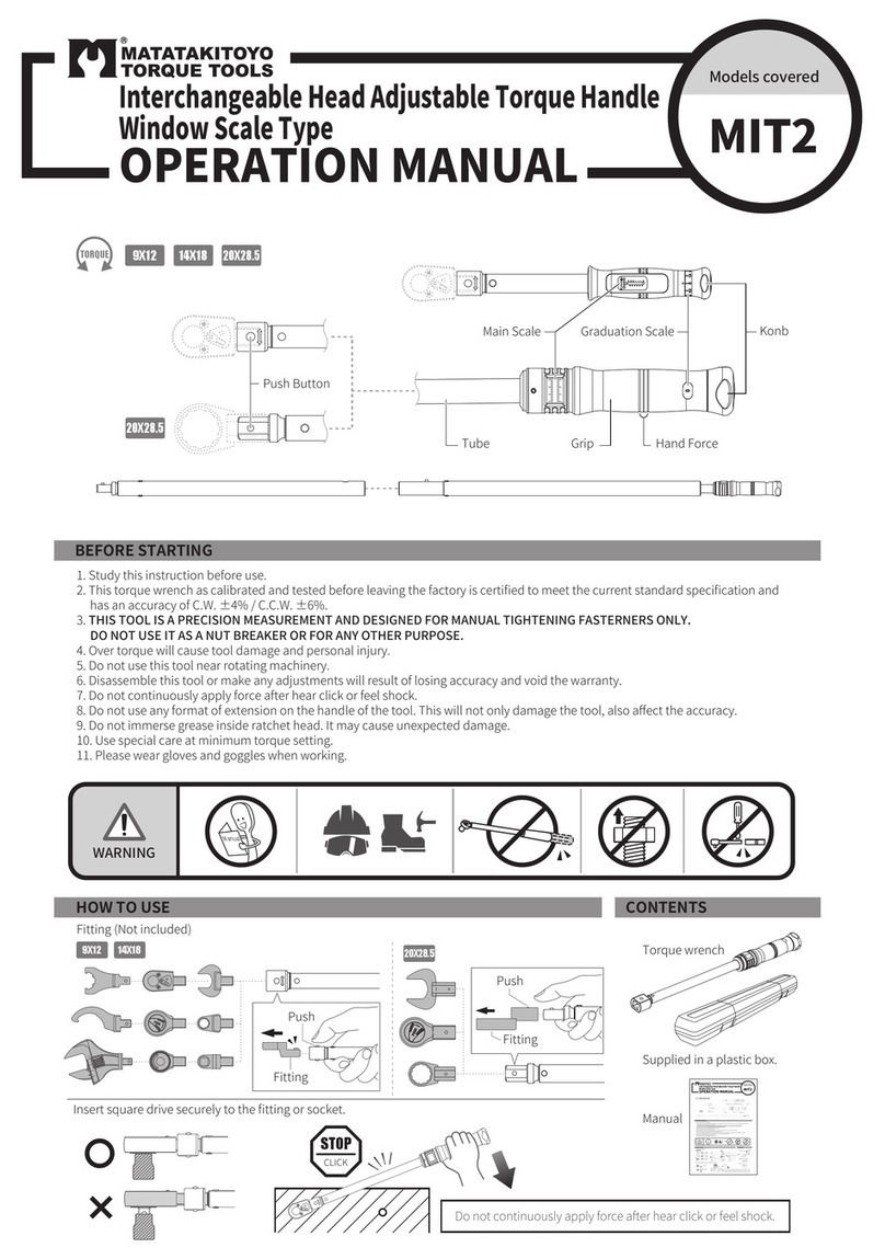 Matatakitoyo Torque Tools MIT2 Operation manual