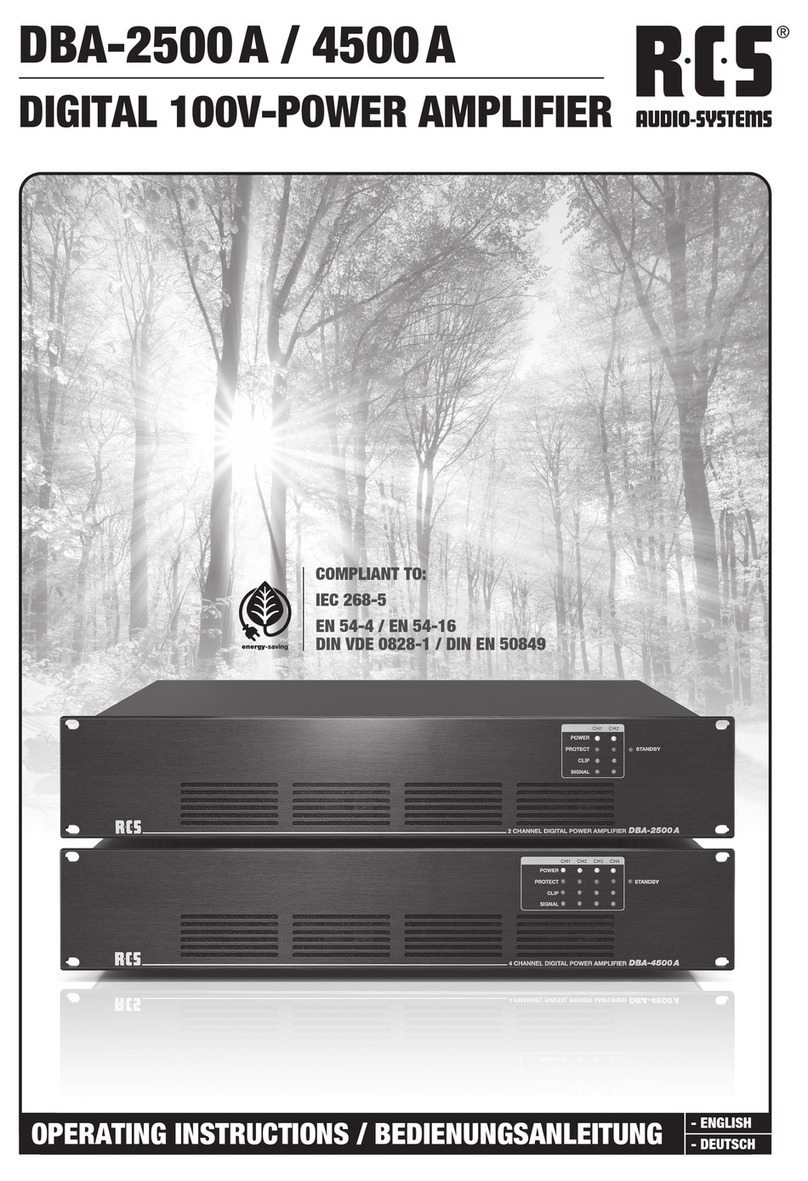 RCS AUDIO-SYSTEMS DBA Series operating instructions