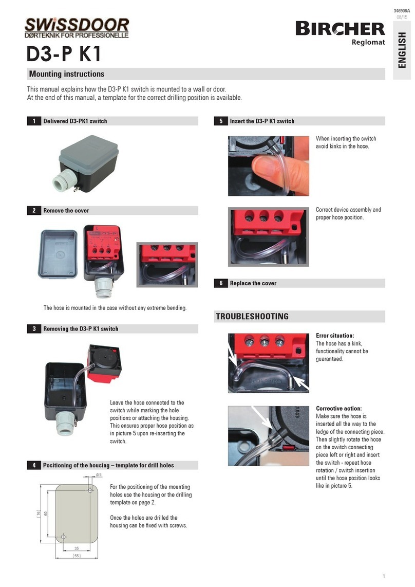Bircher Reglomat D3-P K1 Mounting instructions