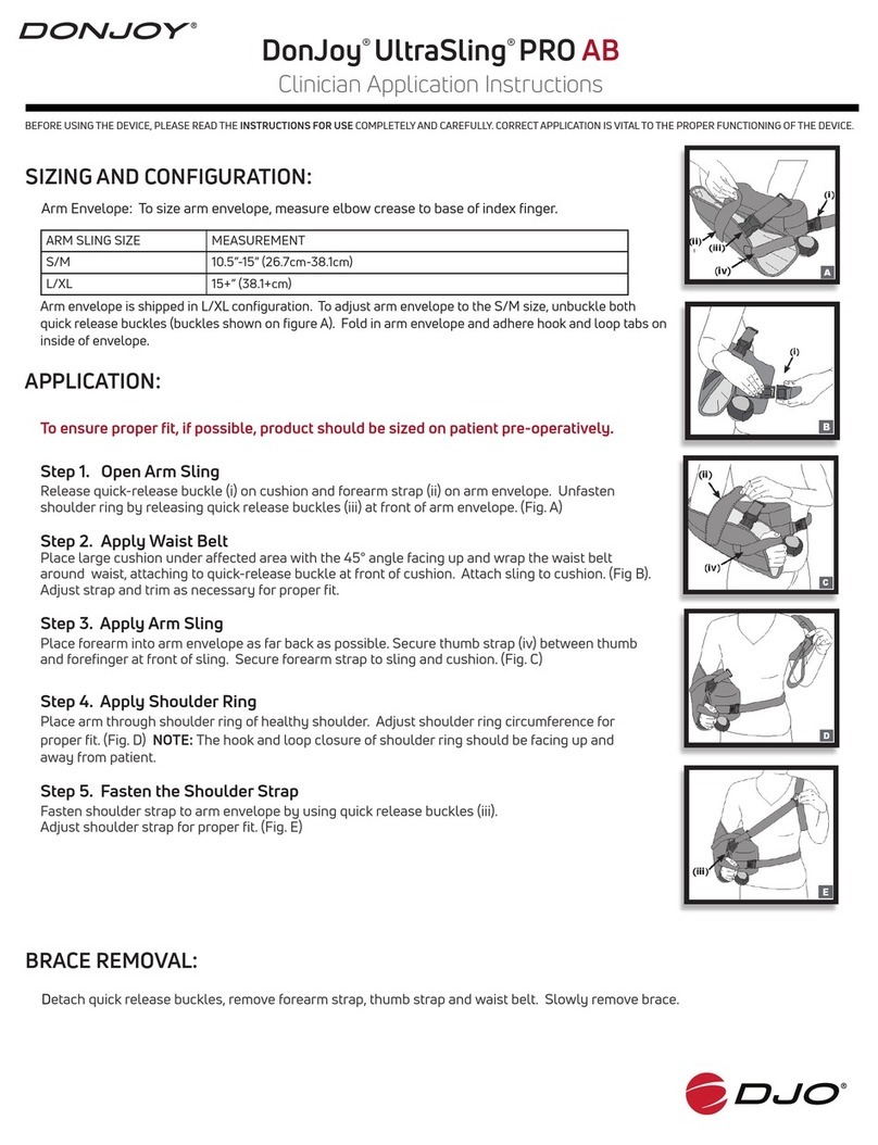 DJO DONJOY ULTRASLING PRO AB Clinician Application Instructions
