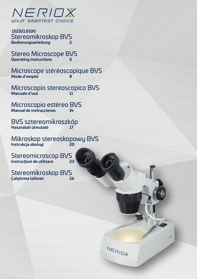 Neriox STEREO MICROSCOPE BVS operating instructions