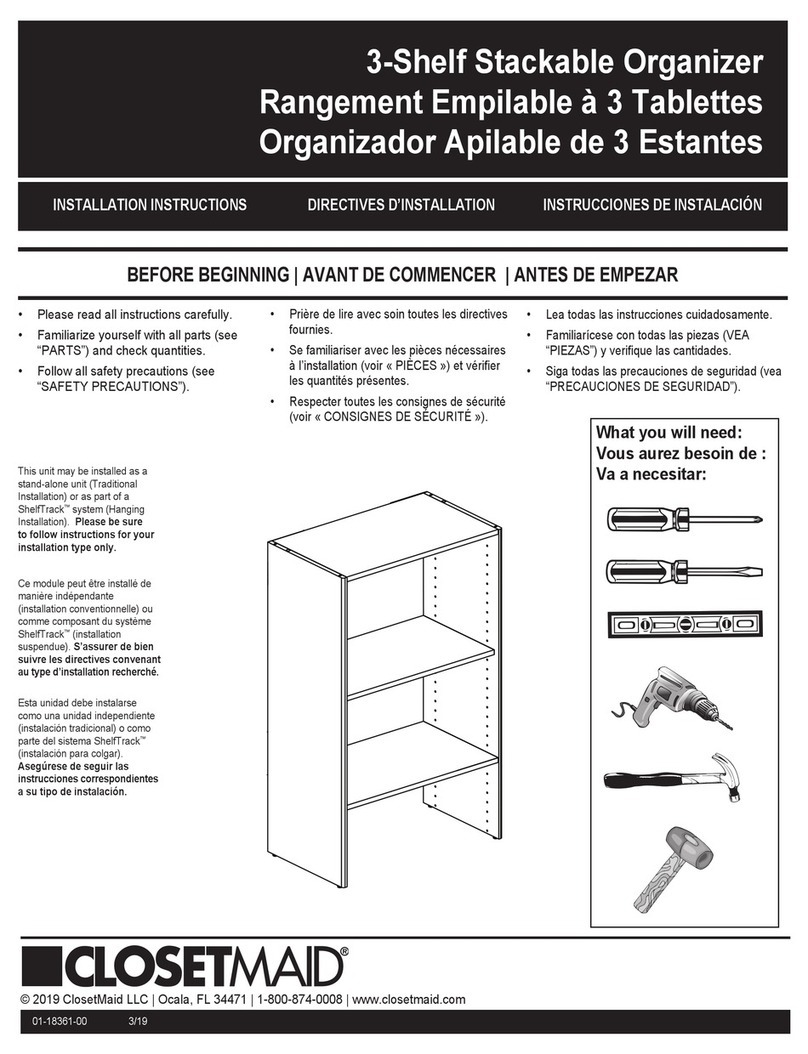 Closet Maid 3-Shelf Stackable Corner Organizer User manual
