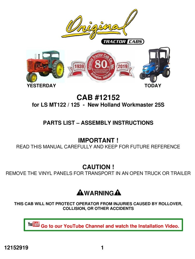 Original Tractor Cabs CAB 12152 Assembly instructions Original Tractor Cabs CAB 12152 Assembly instructions