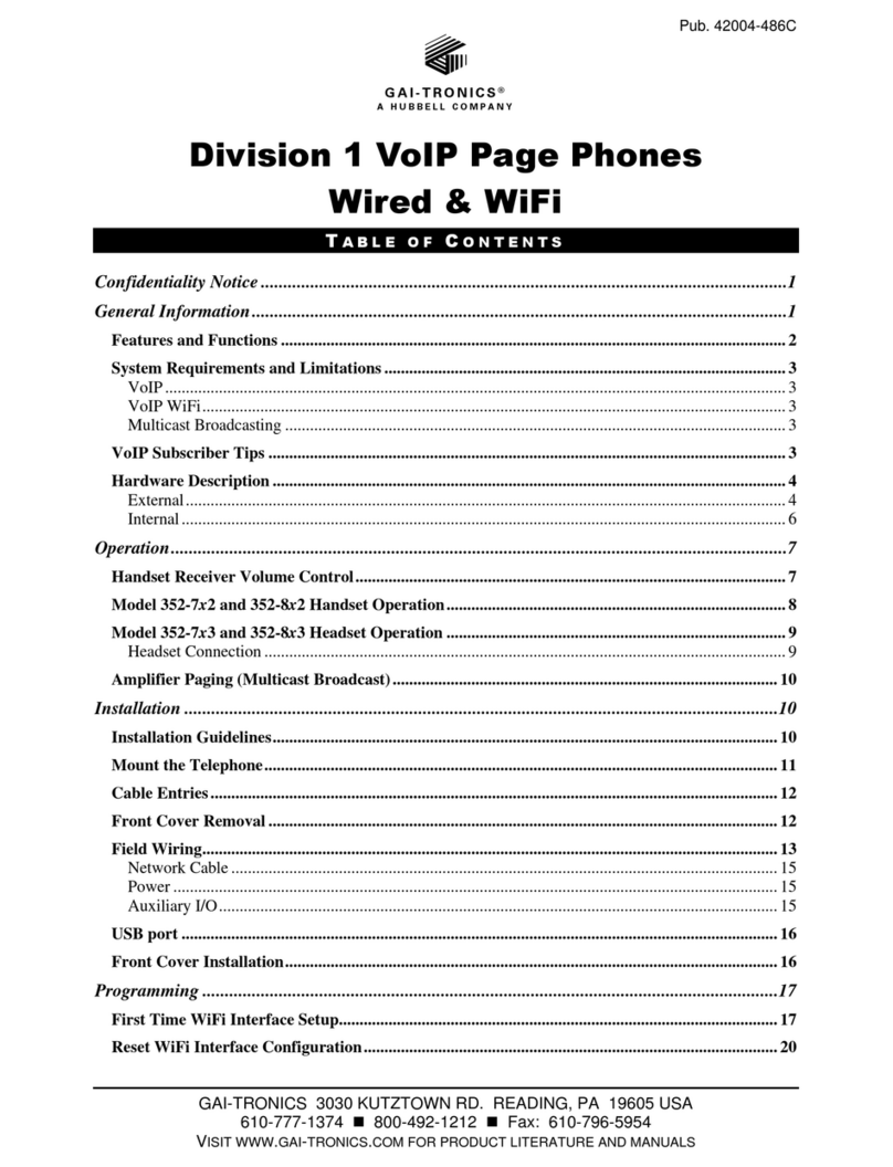 Hubbell GAI-TRONICS Division 1 352-7 2 Series User manual