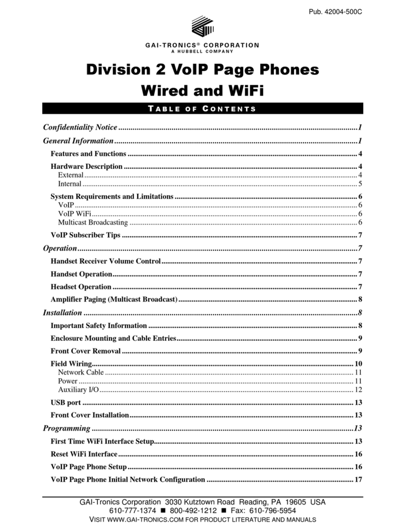 Hubbell GAI-Tronics Division 2 351-71 manual