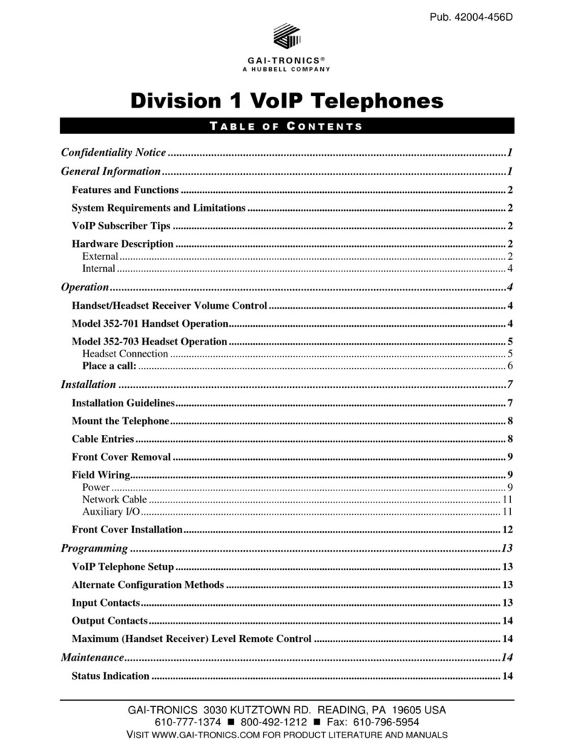 Hubbell GAI-Tronics Division 1 352-701 manual