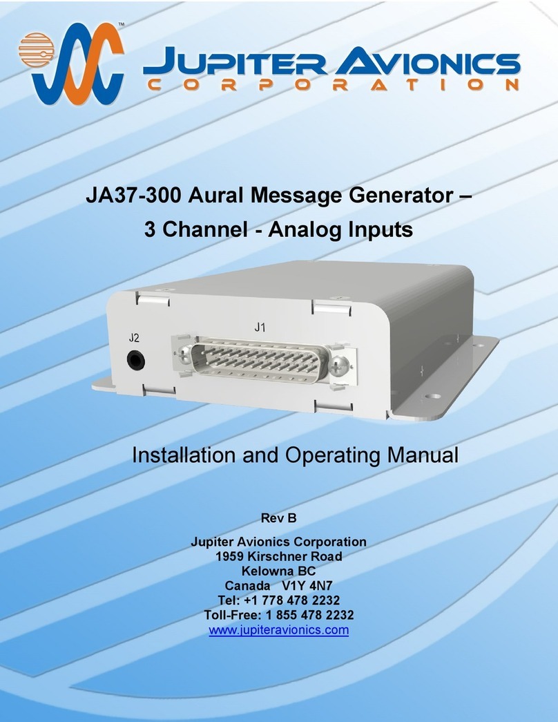 Jupiter Avionics JA37-300 Installation and operating manual