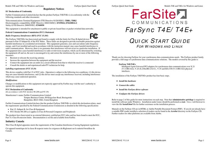 FarSite Communications FarSync T4E quick start guide