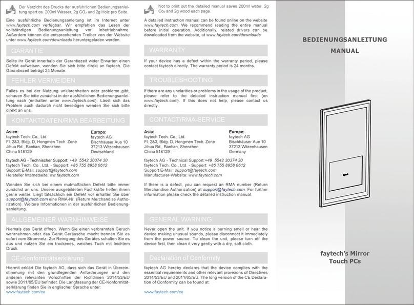 Faytech Mirror Touch PC User manual