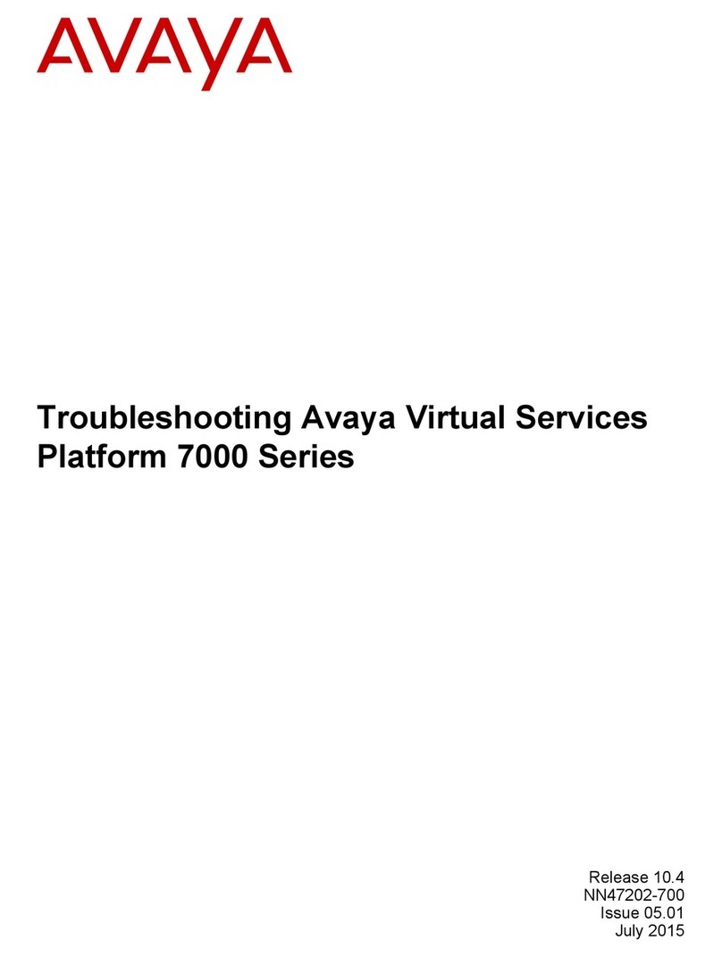 Avaya Virtual Services Platform 7000 Series Operating instructions