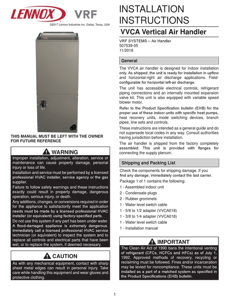 Lennox VRF VVCA Series User manual Lennox VRF VVCA Series User manual