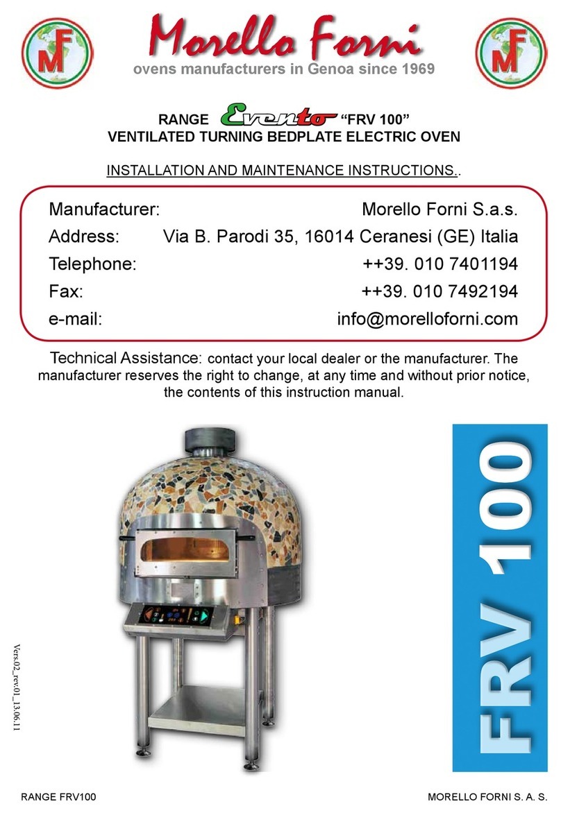 Morello Forni Evento FRV 100 Installation and maintenance instructions Morello Forni Evento FRV 100 Installation and maintenance instructions