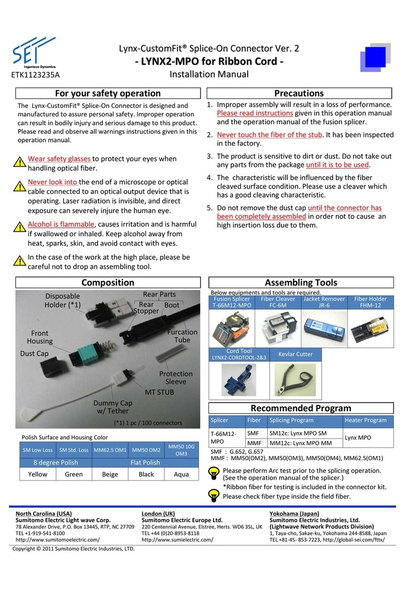 SET Lynx-CustomFit LYNX2-MPO User manual