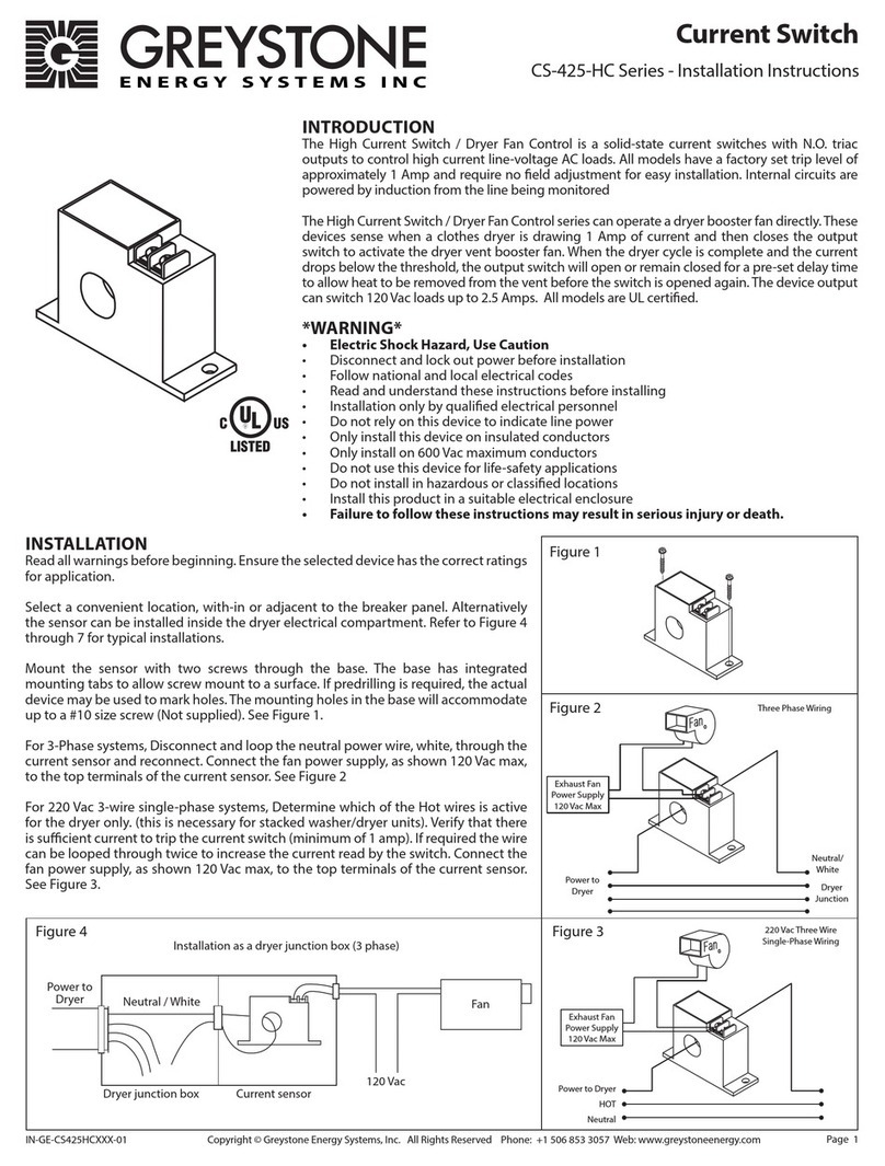 Greystone Energy Systems CS-425-HC Series installation instructions