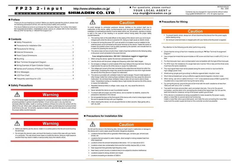 Shimaden FP23 Series User manual