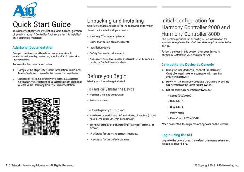 A10 Harmony Controller 2000 User manual