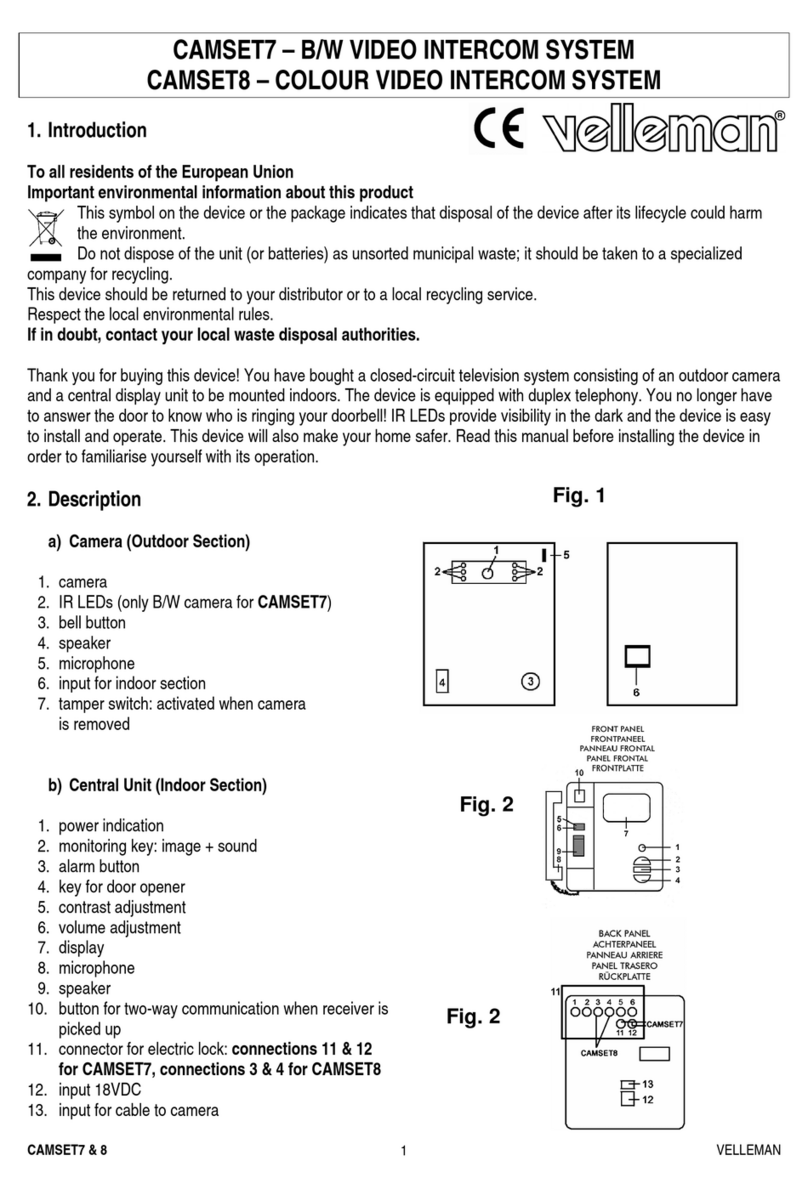 Velleman CAMSET7 User manual