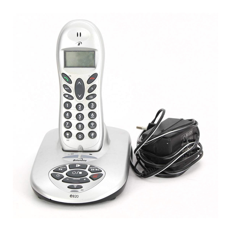 Binatone e820 System user guide