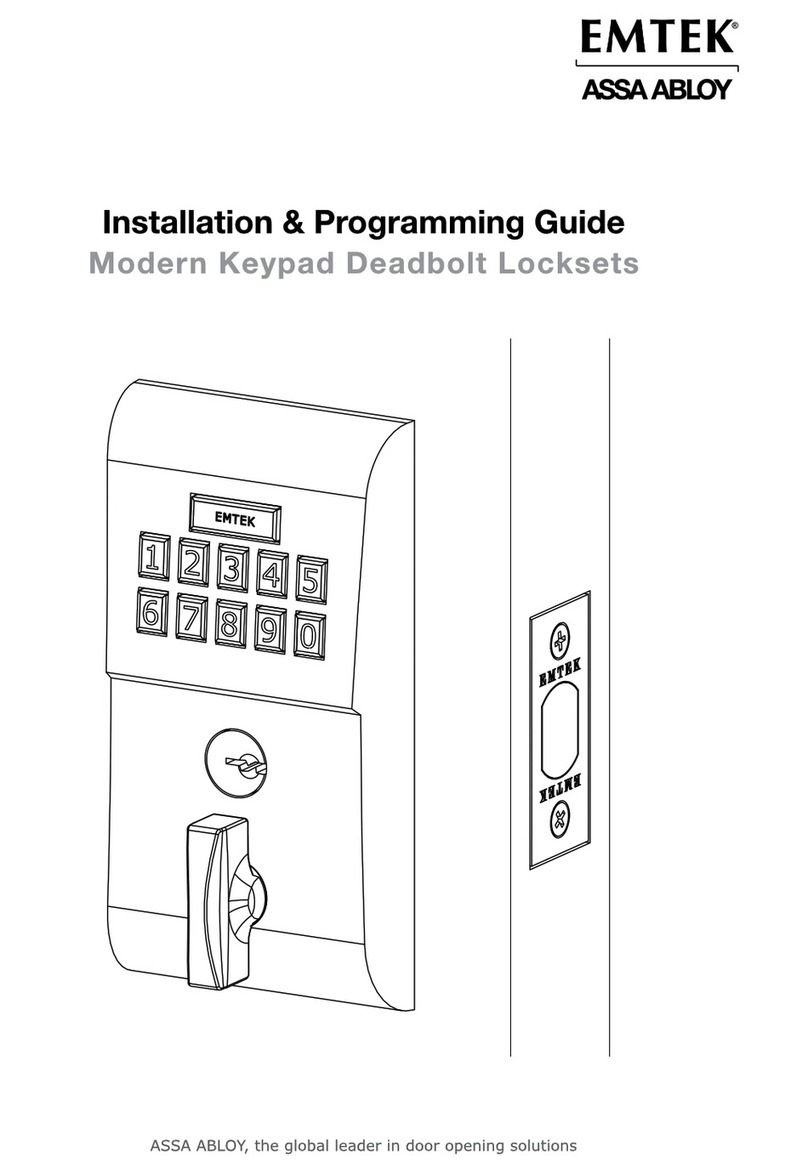 Assa Abloy Emtek Modern Keypad Entryset Operating instructions