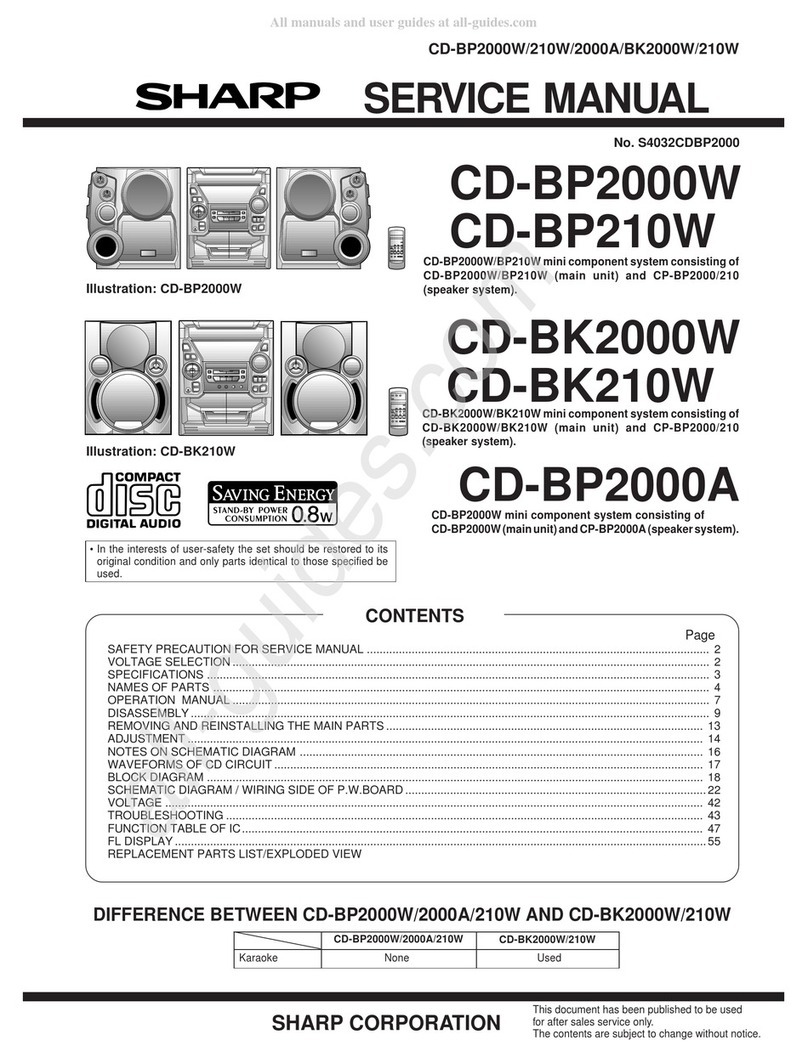 Sharp CD-BP2000W User manual