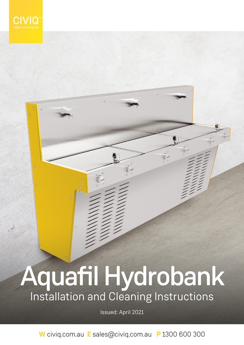 CIVIQ Aquafil Hydrobank Installation and cleaning instructions