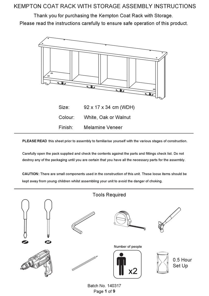 Kempton COAT RACK WITH STORAGE Assembly instructions Kempton COAT RACK WITH STORAGE Assembly instructions